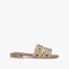Flache Sandalen mit Kristallkette