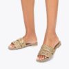Flache Sandalen mit Kristallkette