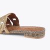 Flache Sandalen mit Kristallkette