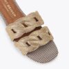 Flache Sandalen mit Kristallkette