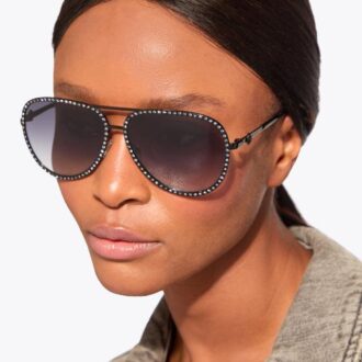 Große Shoreditch Crystal Aviator Sonnenbrille